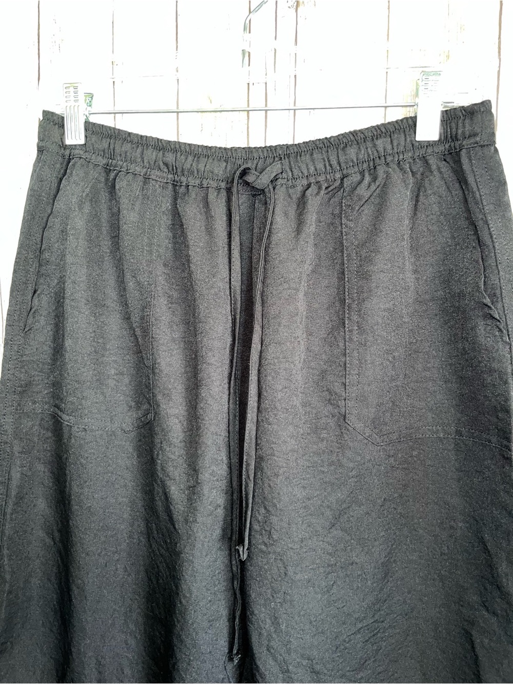 Umgee Black Drawstring Pants Small High Rise Lightweight Cropped Casual Pants - Picture 3 of 6